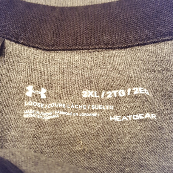 Under Armour Heat Gear Loose Polo. Gray. - Picture 3 of 7